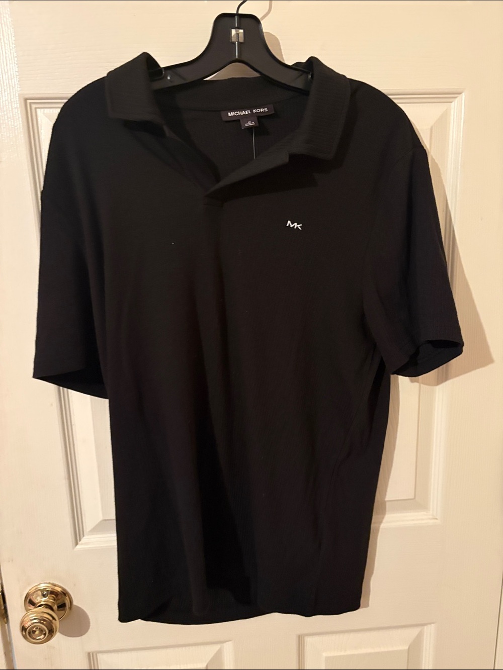 Michael Kors Black Short-Sleeve Polo with MK Logo